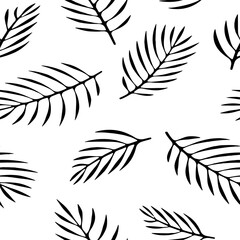 Full Seamless Floral Pattern Vector for Girls and Womens dress background fabric print. Black and white leaf illustration design fashion textile.