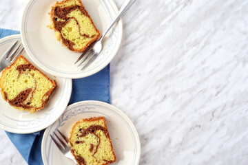 top view cinnamon swirl cake with copy space
