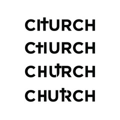 set collection CHURCH INITIAL LETTER LOGO WITH CROSS ICON SIMPLE ILLUSTRATION VECTOR DESIGN ISOLATED BACKGROUND