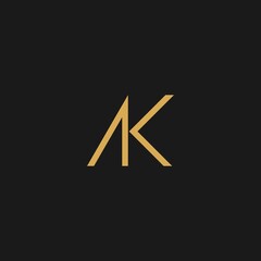 Fashion luxury letter AK logo vector