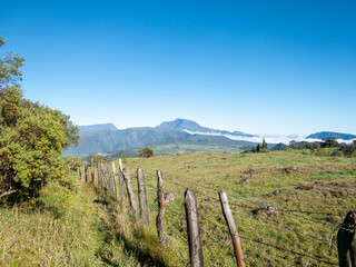 Fototapeta na wymiar Beautiful Panorama of Piton des neiges, highest mountain in Reunion island