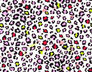 Full seamless leopard cheetah texture animal skin pattern vector. Colorful cute child design for textile fabric printing. Suitable for fashion use.