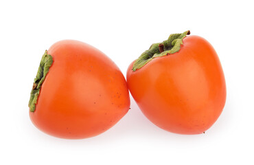 persimmon fruits isolated white background