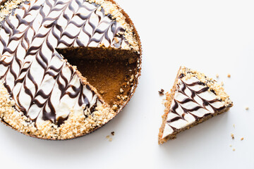 pie on white background, confectionery 