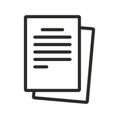 Document icon. Paperwork. File. Page. Sheet. Vector icon isolated on white background.