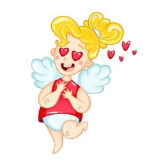 cupid girl with heart