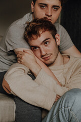 Fototapeta premium valentines day young gay couple