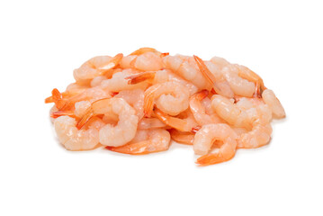 Frozen shrimps background. Top view.