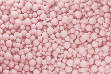 Many pink balls for children at the playground. 3d illustration