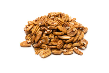 Pecan-nut isolated on white background.