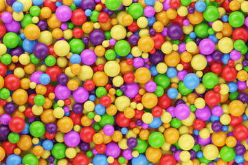 Fototapeta na wymiar Сolorful balls background. Pile of balls for children at the playground.