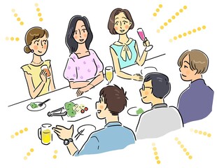 楽しく盛り上がる合コン © みずたにいぬ