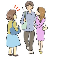 浮気現場を見つけた女性