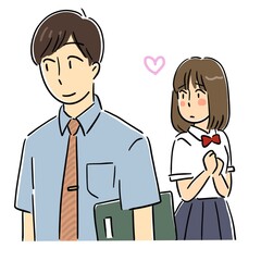 先生に恋する女の子