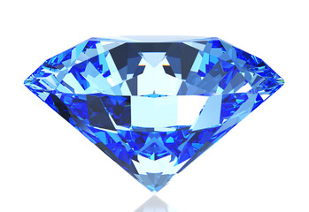 Blue topaz on a white background. Isolated with clipping path