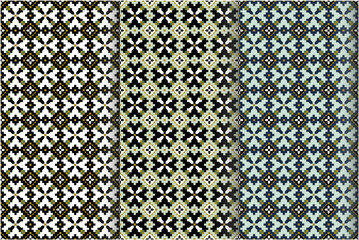 Vector graphic seamless pattern in three different color combination