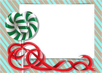 Blank for cards, invitations, congratulations with funny lollipops in vector.