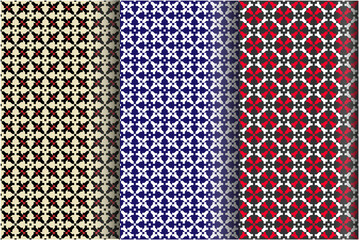 Seamless vector pattern for background and wallpaper. Three different colors. East style