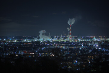 三重県 四日市工場夜景 垂坂公園