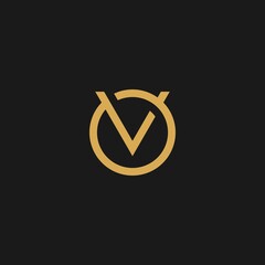 Fashion luxury letter OV logo vector