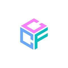 Logo with three letter CCF. Initial design vector