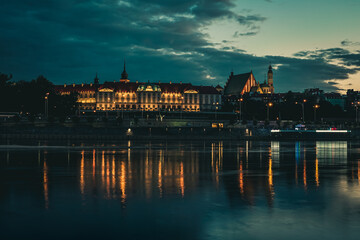 The Old Town of Warsaw by night