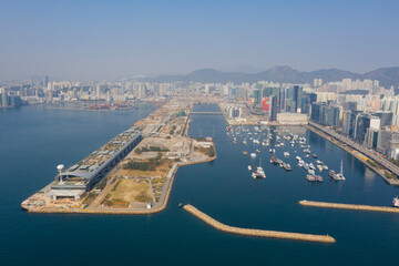 Aerial view of Kai Tak Cruise Terminal,Kwun Tong,Hong Kong