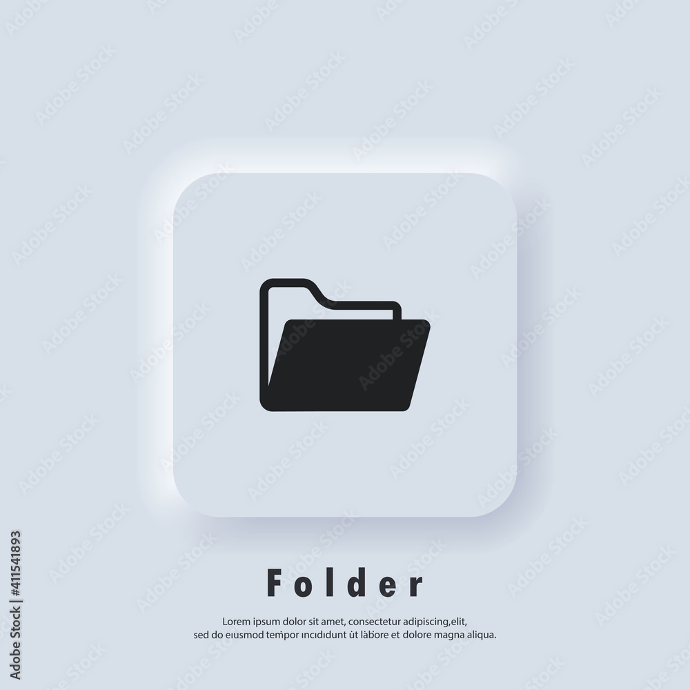 Poster folder document icon. folder logo. vector. ui icon. neumorphic ui ux white user interface web button