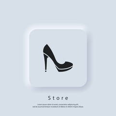 Store logo. Online Shop Logo. Shopping icon. Fashion store. Vector. UI icon. Neumorphic UI UX white user interface web button.