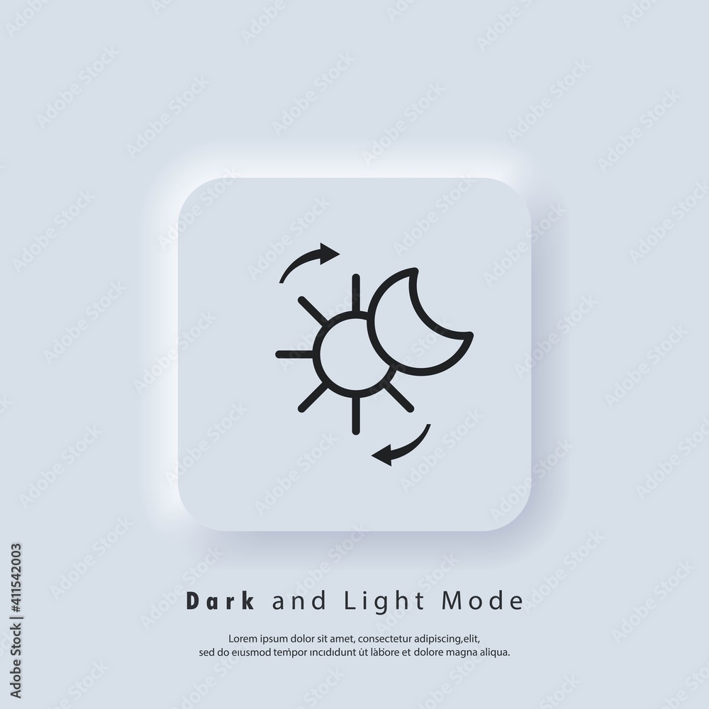 Poster vector day night switch. mobile app interface. dark and light mode switcher. dark mode switch logo. 