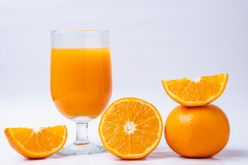 Orange juice isolated on white background