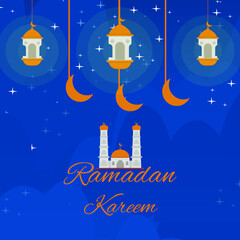 Starry night background design during the month of Ramadan