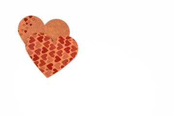 heart-shaped papers for love message background concept photo. copy space for your text. 
