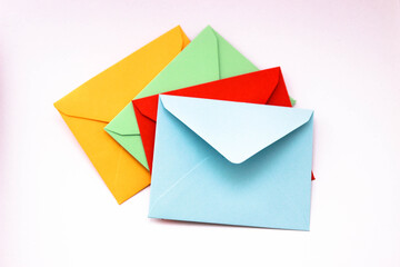 colorful envelopes for bisexual messages or for gay chat sites concept photo on colorful envelopes....