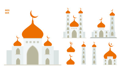 nice and beautiful simple mosque vector flat design