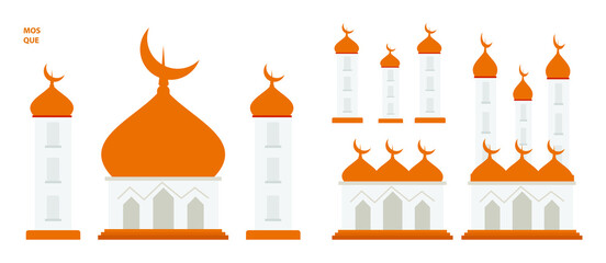 nice and beautiful simple mosque vector flat design