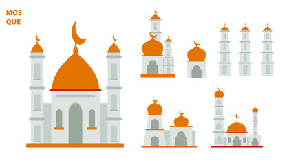nice and beautiful simple mosque vector flat design
