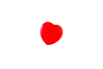 A house model and a red heart put on the top with a family love on white background, Business real estate concept.