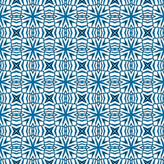 Hand drawn green mosaic seamless border. Blue