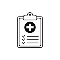 Medical record line icon, medical report icon, vector isolated