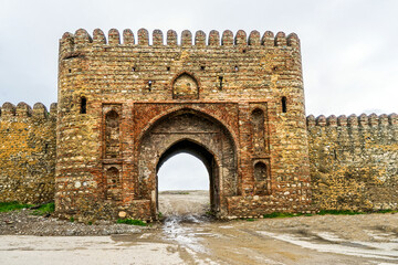 Fototapeta premium Georgia in the city of Telavi, the old city fortification and fortress entrance.