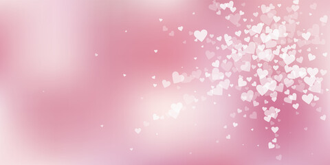 White heart love confettis. Valentine's day explos