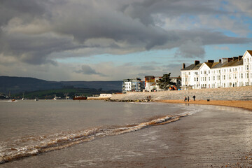 Exmouth seafront beach in Devon