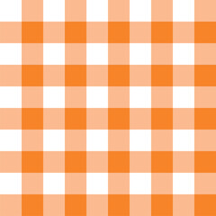 Orange and white plaid seamless pattern