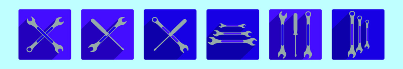 set of tools cartoon icon design template with various models. vector illustration isolated on blue background
