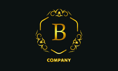 Stylish emblem. Elegant exquisite logo with the letter B, a sign for a restaurant, jewelry, boutiques, hotels, business.