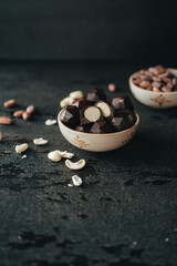 Group of chocolate close up