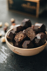 Group of chocolate close up