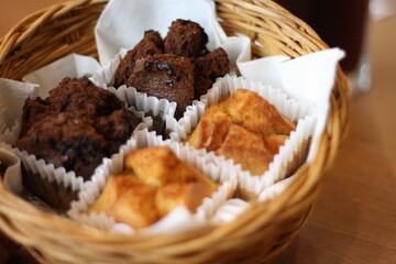 basket of muffins