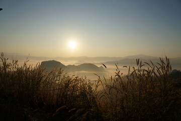 Misty sunrise in North Thailand